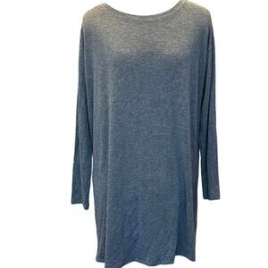 Eileen Fisher Charcoal Gray Italian Yarn Long Sleeve Tunic Top Women’s XS